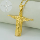 Gold Cristo Redentor Rio Brazil リオデジャネイロ金のキリスト像ネックレス Christ Redeemer Statue