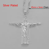 Gold Cristo Redentor Rio Brazil リオデジャネイロ金のキリスト像ネックレス Christ Redeemer Statue