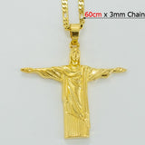 Gold Cristo Redentor Rio Brazil リオデジャネイロ金のキリスト像ネックレス Christ Redeemer Statue